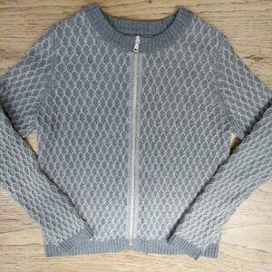 Thick 100% cashmere zip cardigan sweater